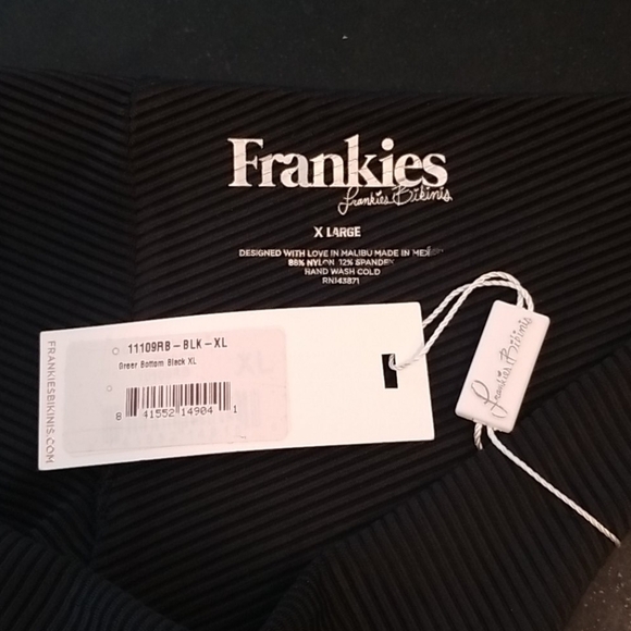 💕FRANKIE'S BIKINIS💕 Greer Ribbed Cheeky Bikini Bottom Black XL NWT - Picture 16 of 16